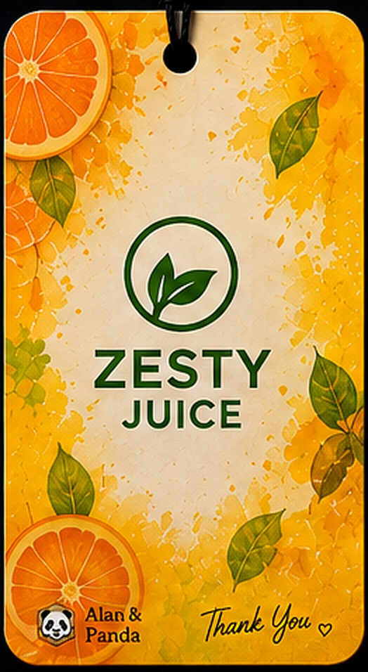 Zesty Juice — przykładowy zapach samochodowy Alan & Panda